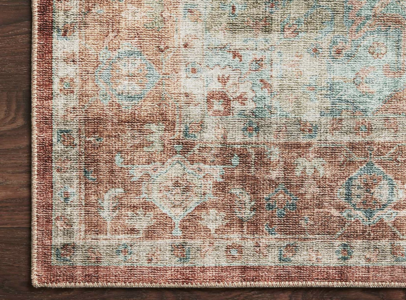 Heidi Terracotta/Aqua Rug
