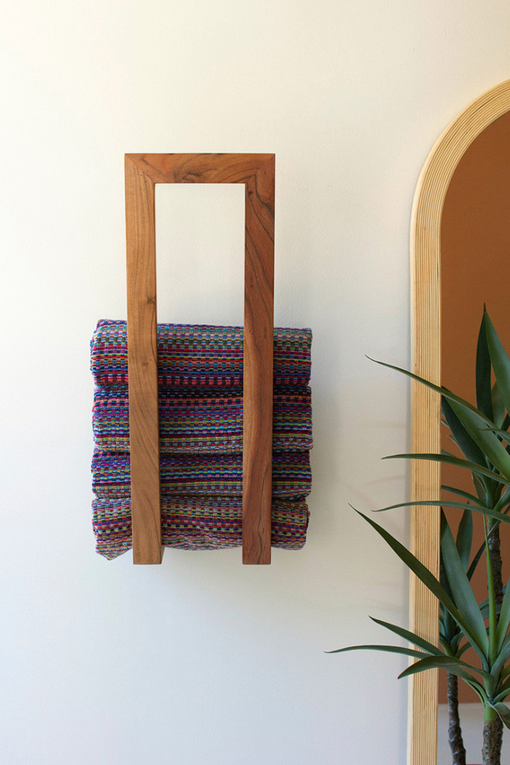 Wooden Wall Towel Rack