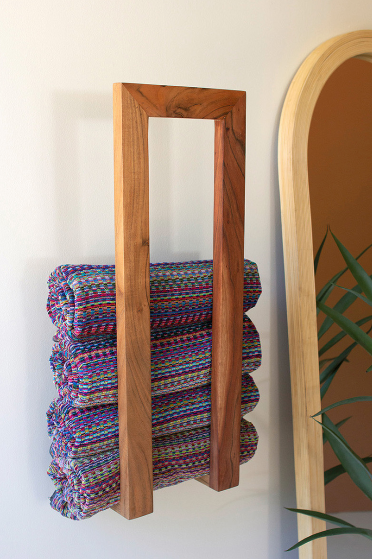 Wooden Wall Towel Rack