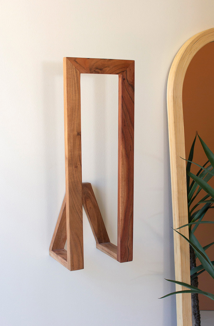 Wooden Wall Towel Rack