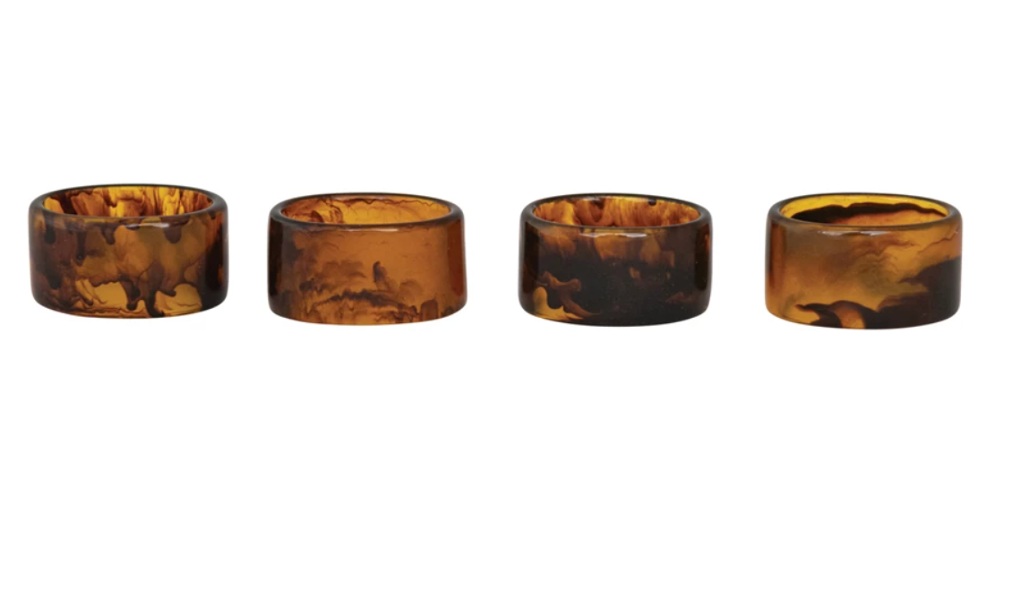 Tortoise Shell Napkin Rings