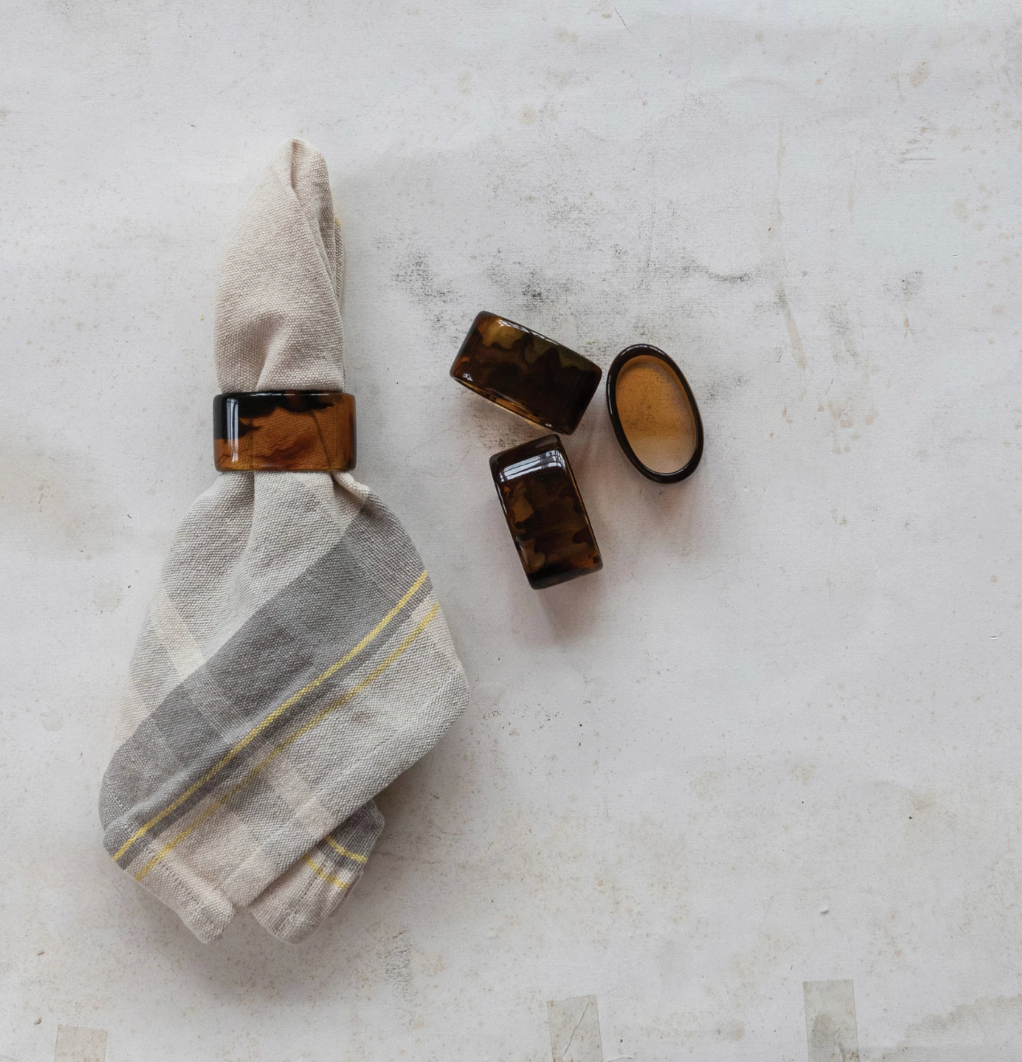 Tortoise Shell Napkin Rings