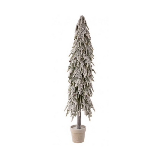 60" Snowy Potted Soft Touch Snow Norfolk Pine Tree