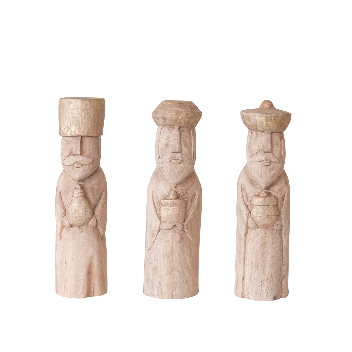 Hand Carved Wood Wise Men Set