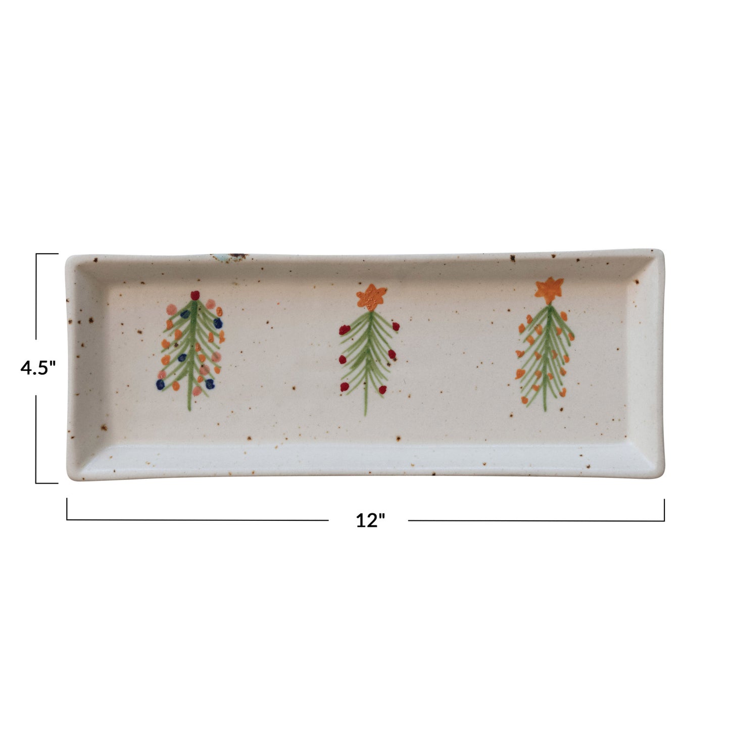Stoneware Platter w/ Christmas Trees