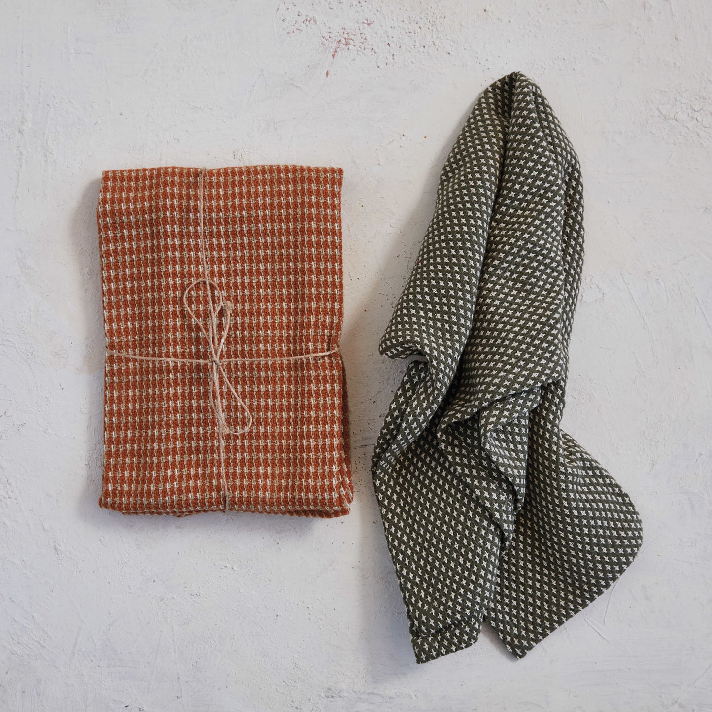 Woven Cotton Dobby Tea Towels Set