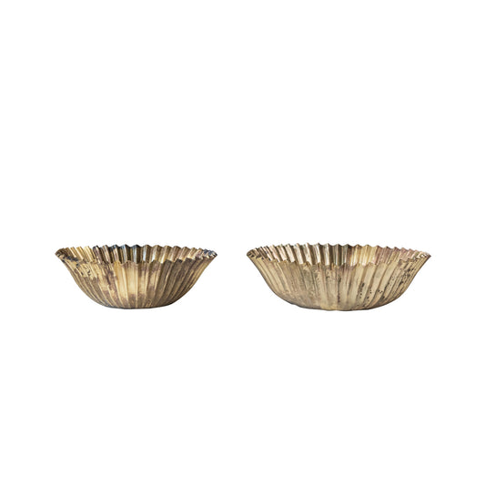 Antique Brass Fluted Bowl