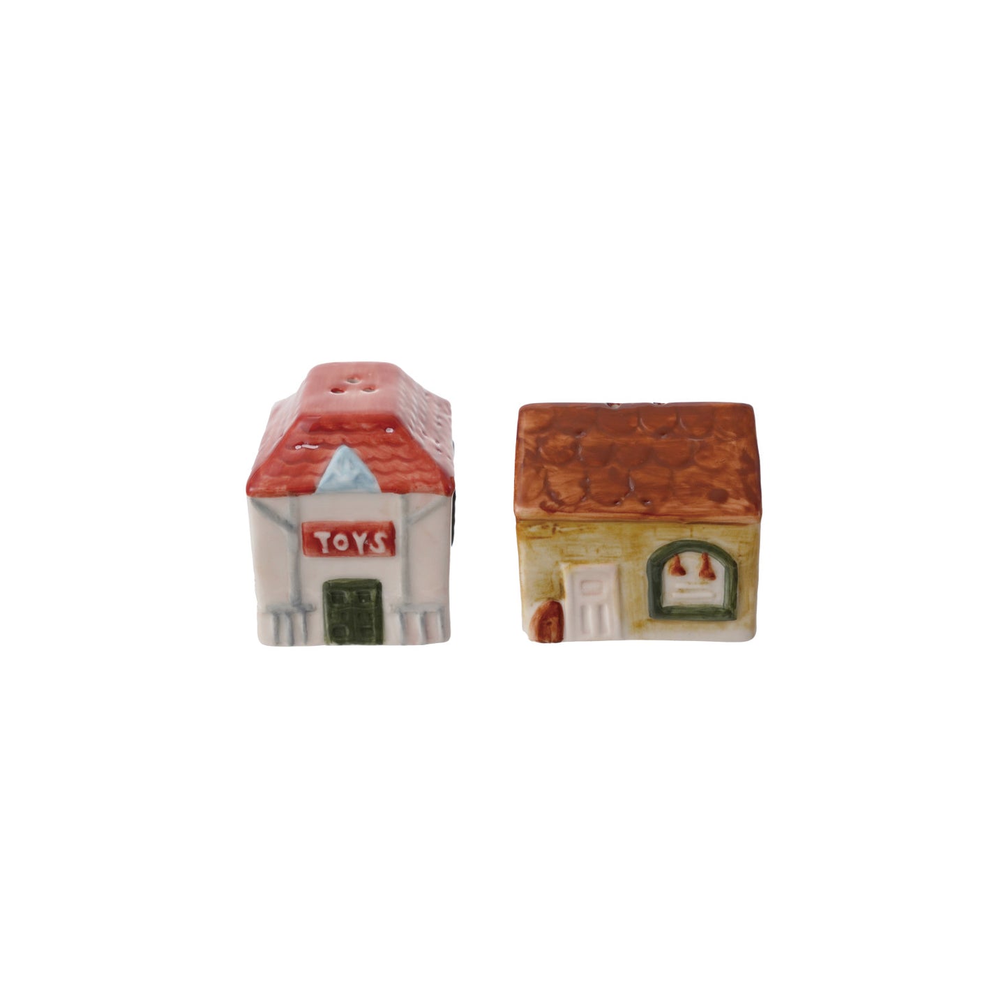 Stoneware House Shaped Salt & Pepper Shakers