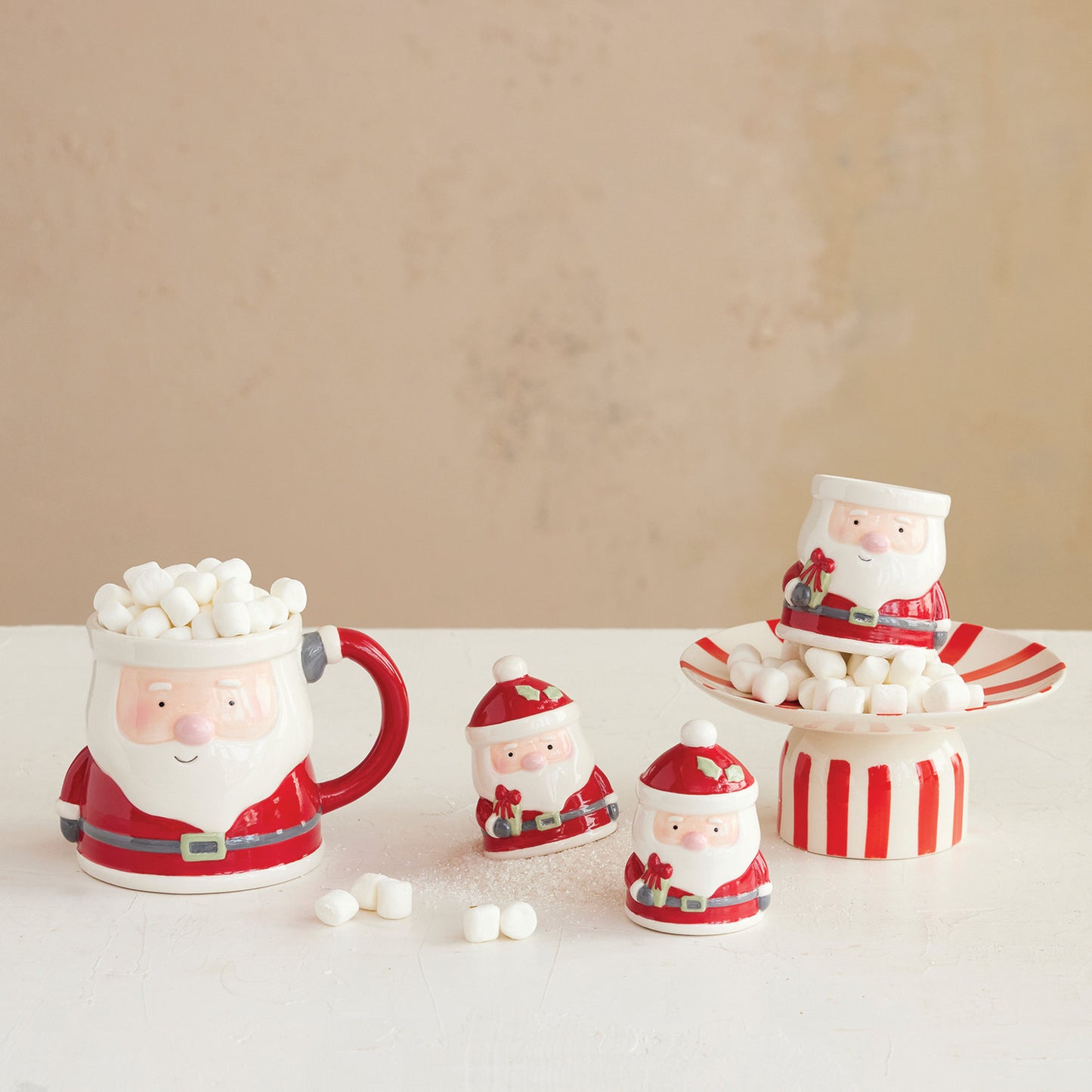 Ceramic Santa Salt & Pepper Shakers