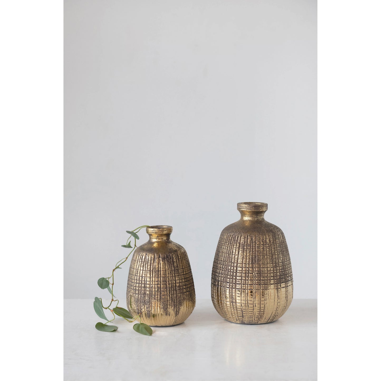 Textured Gold Terra-cotta Vase