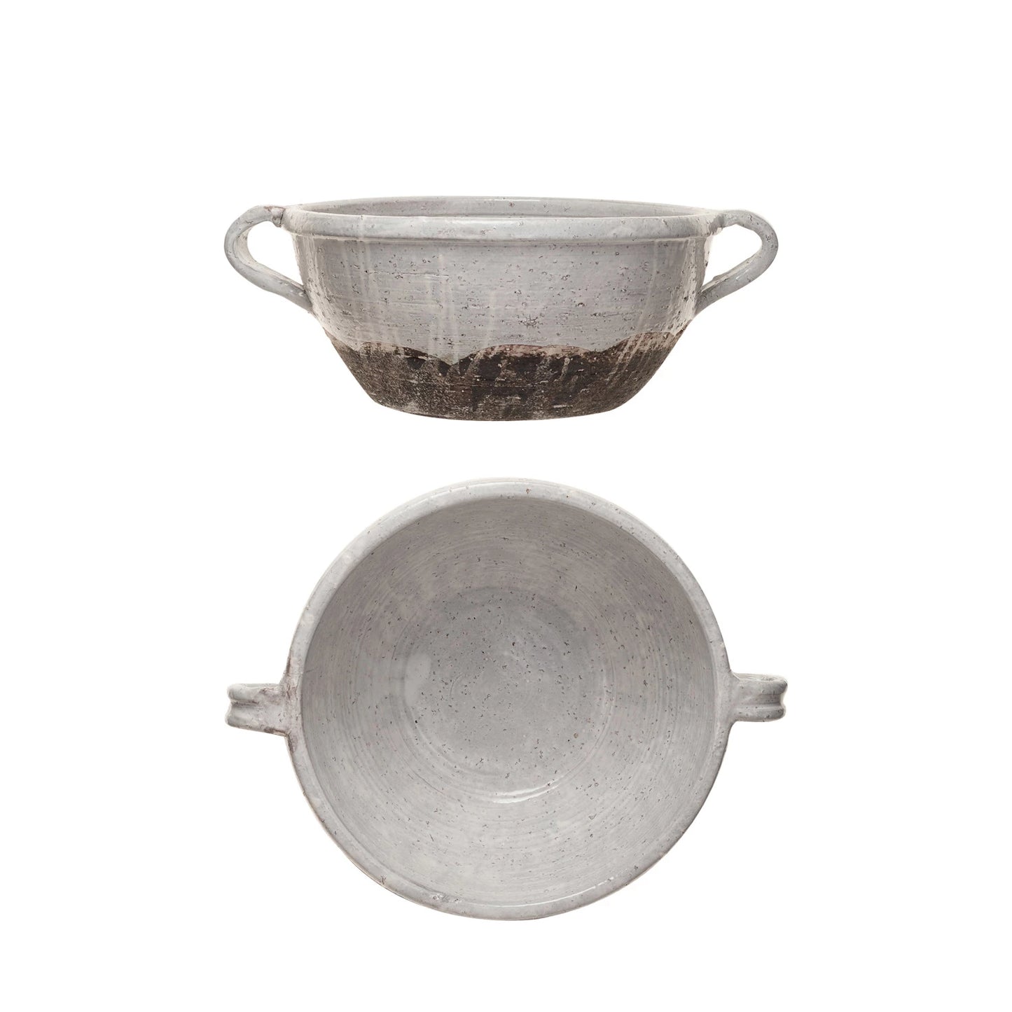 Distressed White Terracotta Bowl