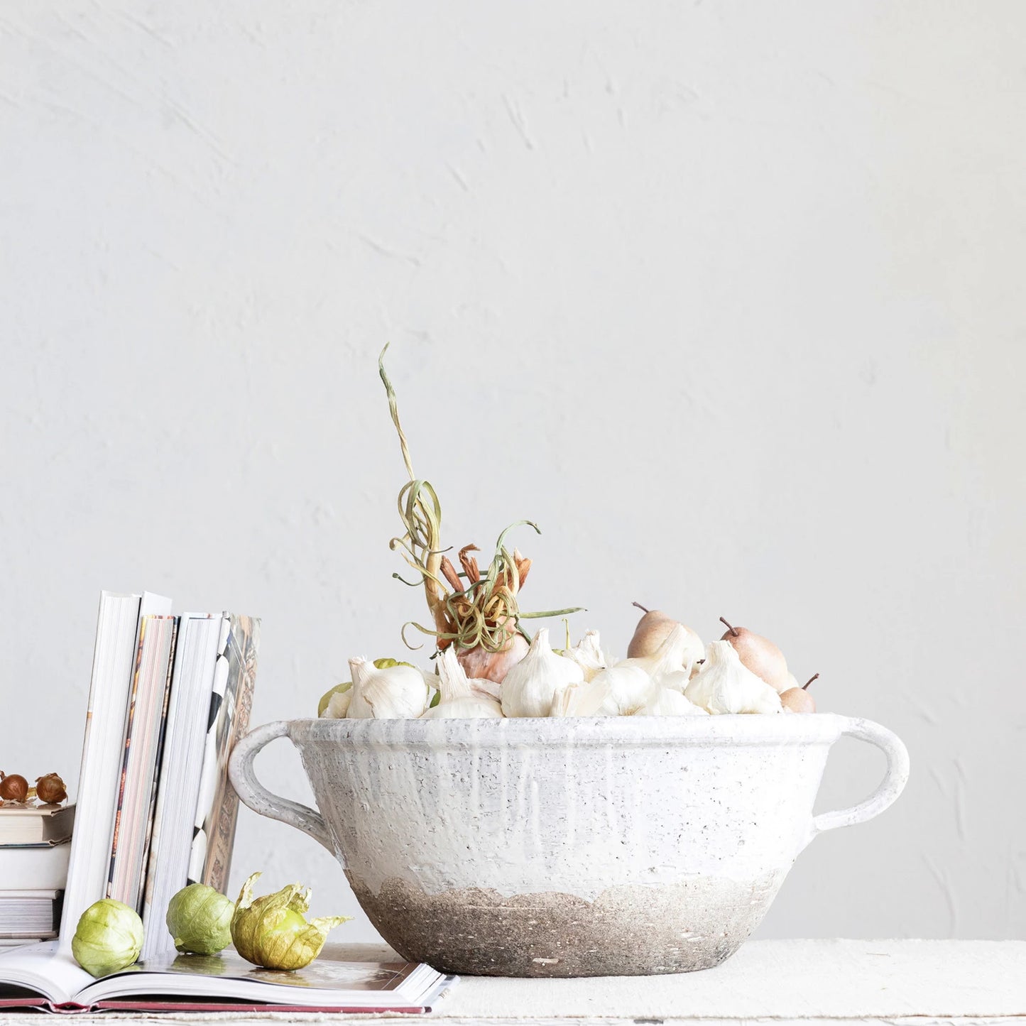 Distressed White Terracotta Bowl