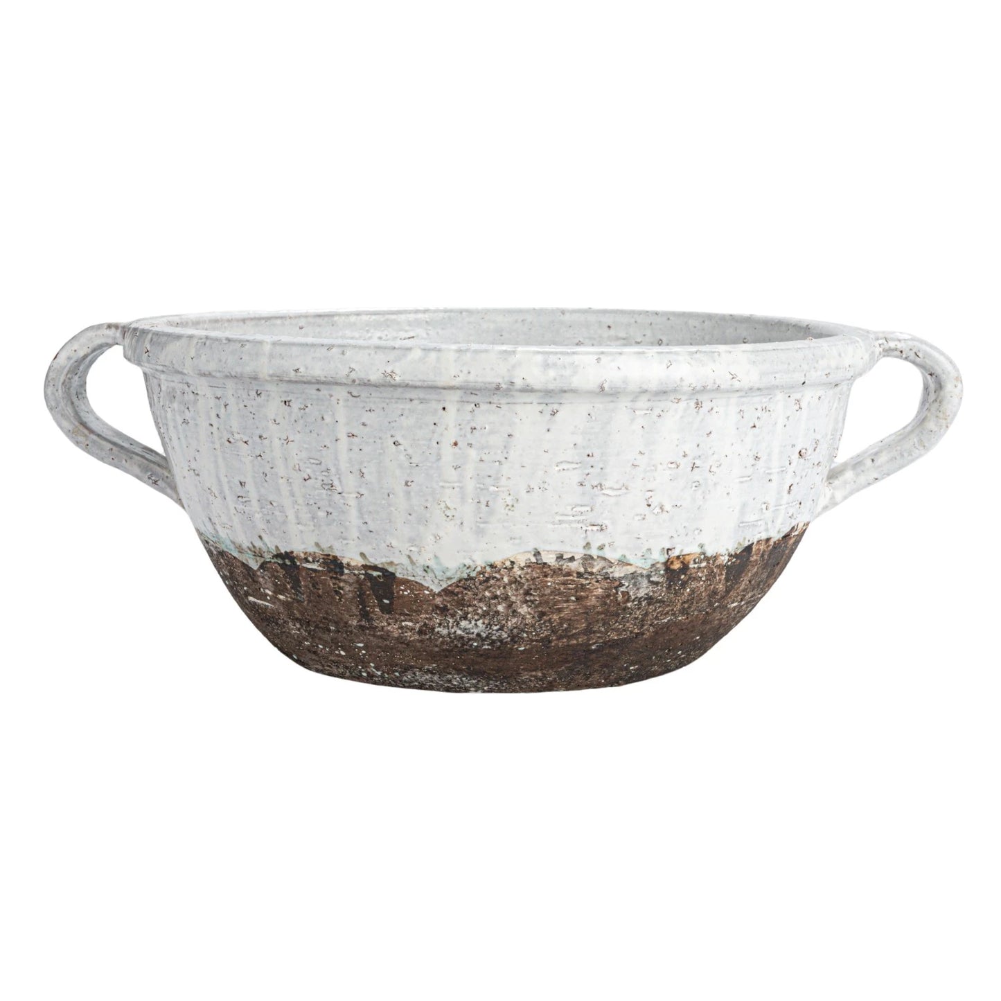 Distressed White Terracotta Bowl