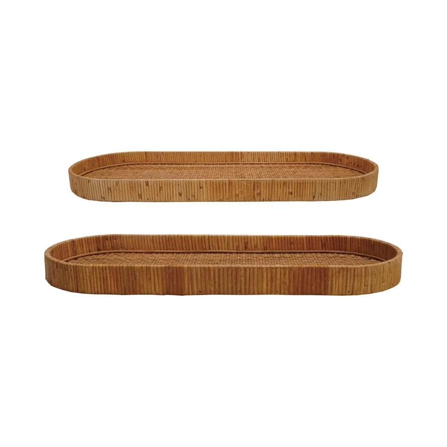 Oval Rattan Trays