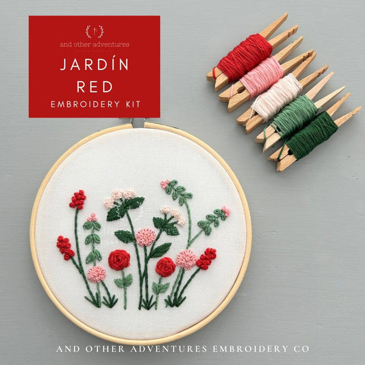 JardÃn in Red Embroidery Kit