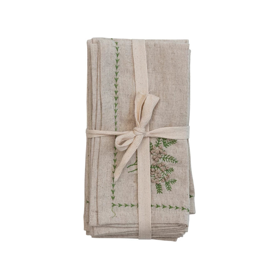 Pine Embroidered Napkin Set