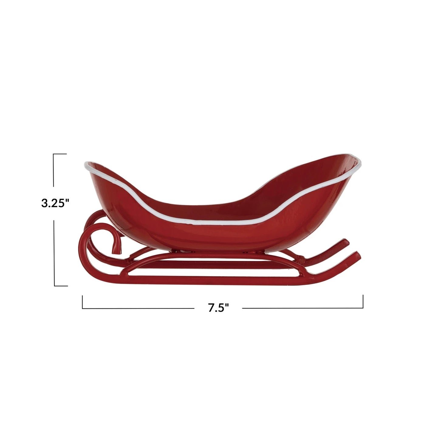 Metal Red & White Sleigh