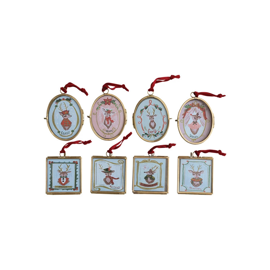 Reindeer Portrait Ornaments