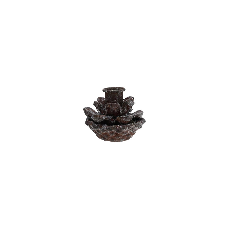 Small Metal Pinecone Taper Holder
