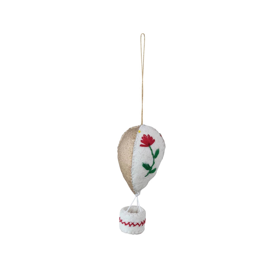 Handmade Cotton Canvas Hot Air Balloon Ornament