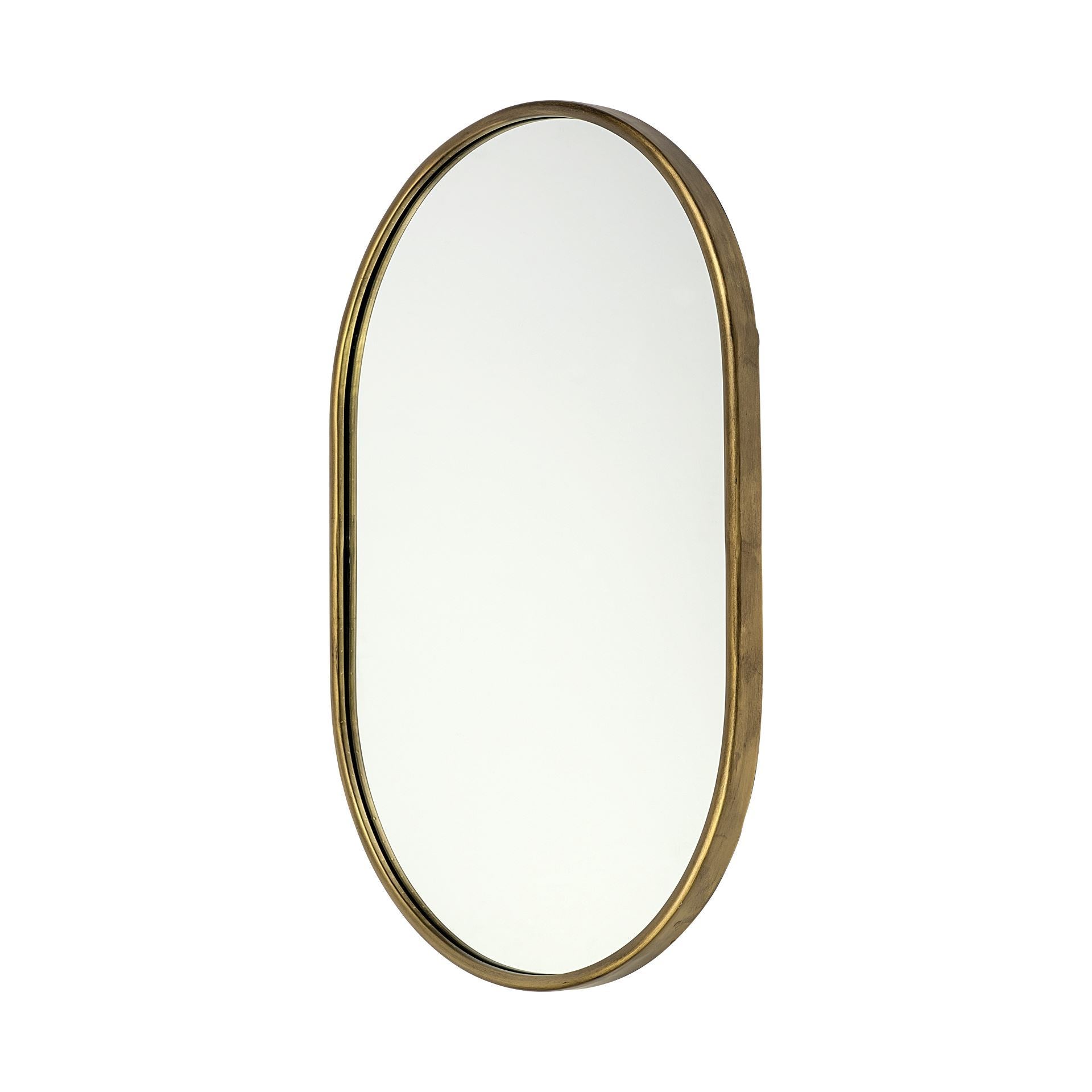 Black Metal Oval Wall Mirror