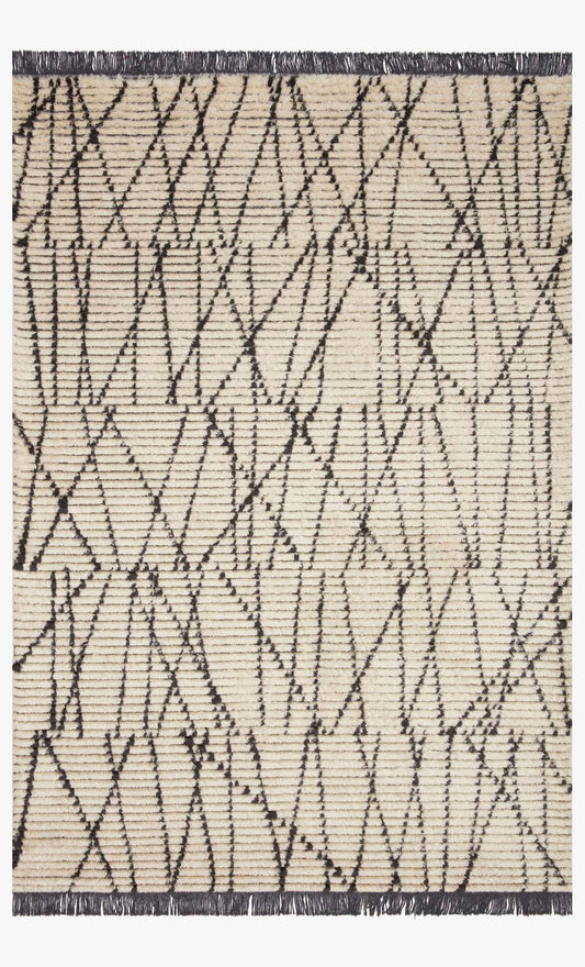 Alice Rug Cream/Charcoal Cross Line
