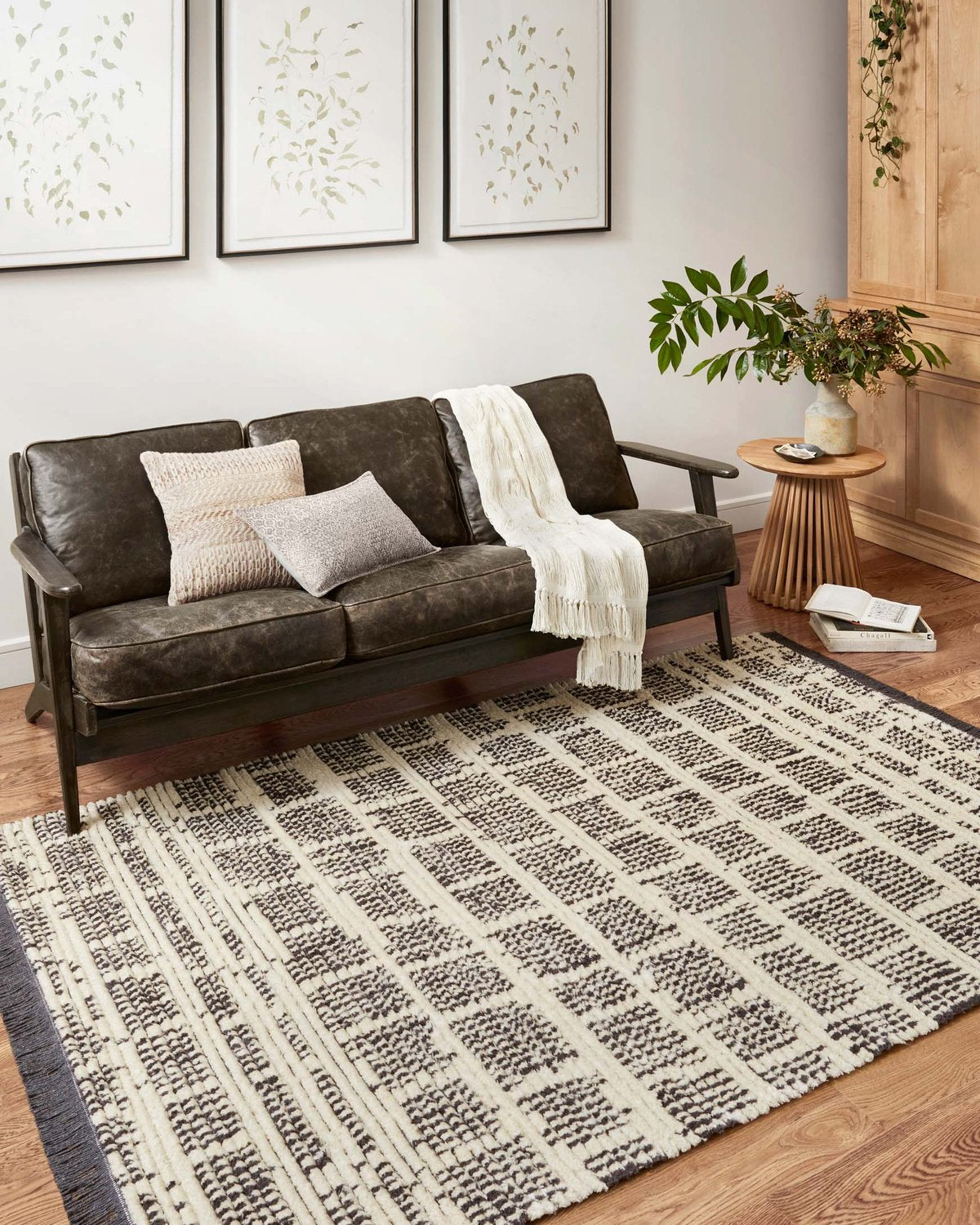 Alice Rug Cream/Charcoal Ticking