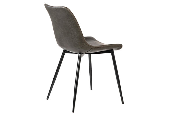 Grey Leather Dining Chair Set of 2
