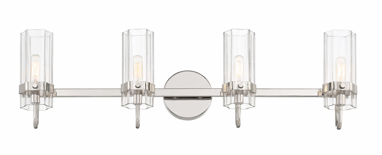 Tiffany Polished Nickel Vanity Light