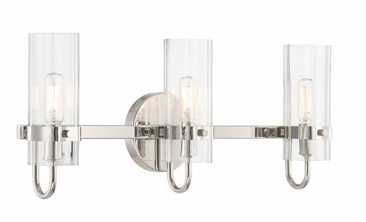 Tiffany Polished Nickel Vanity Light