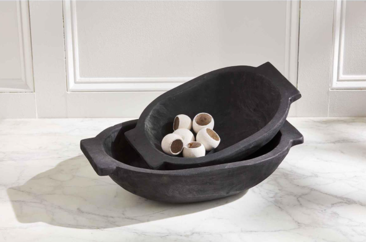 Black Oval Dough Bowls