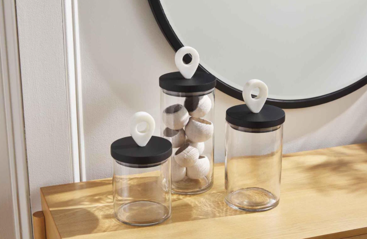 Black & White Glass Canisters