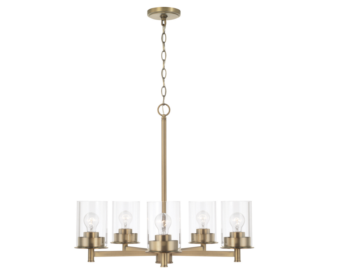 Dawson 5 Light Aged Brass Chandelier