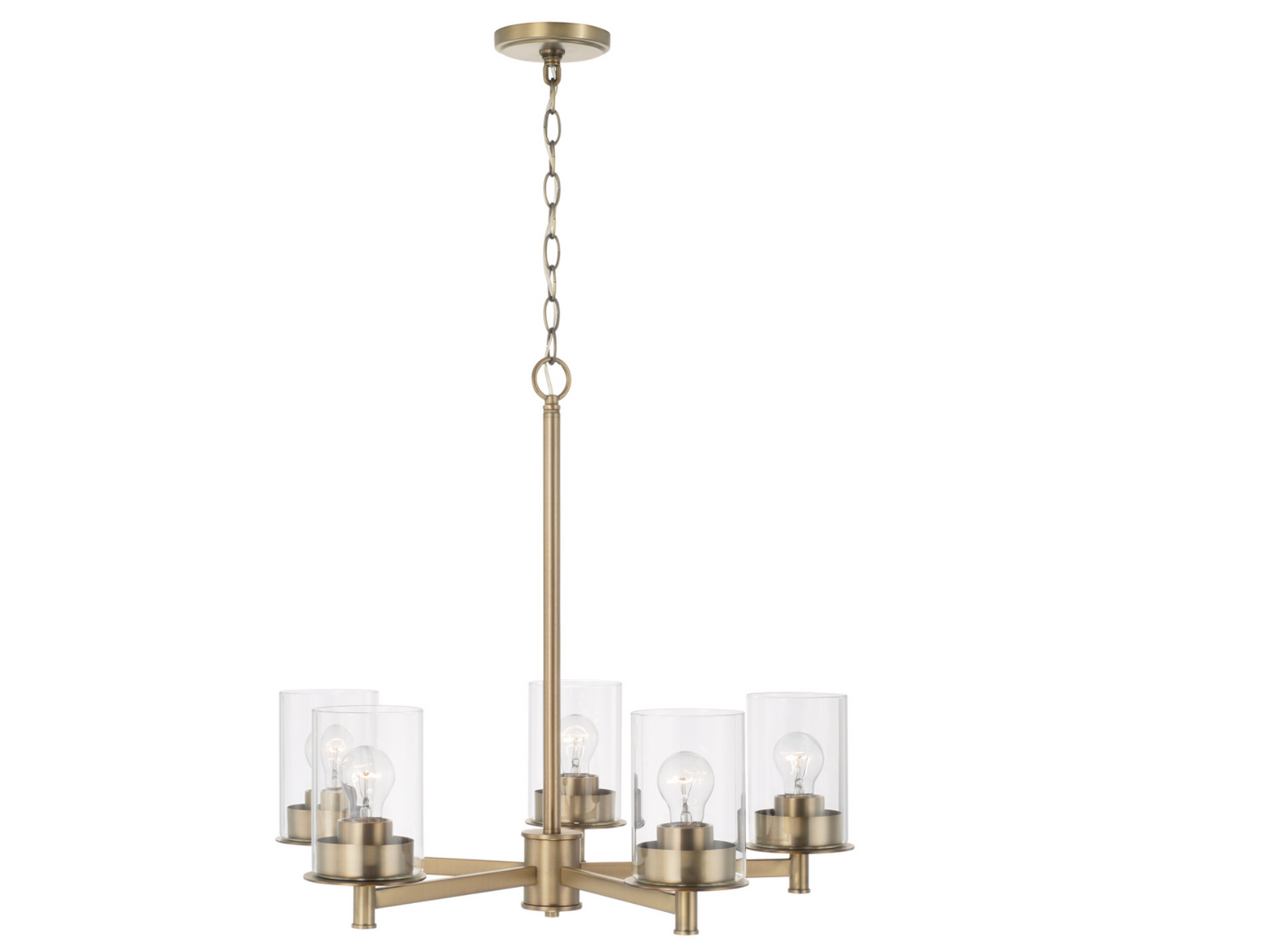 Dawson 5 Light Aged Brass Chandelier