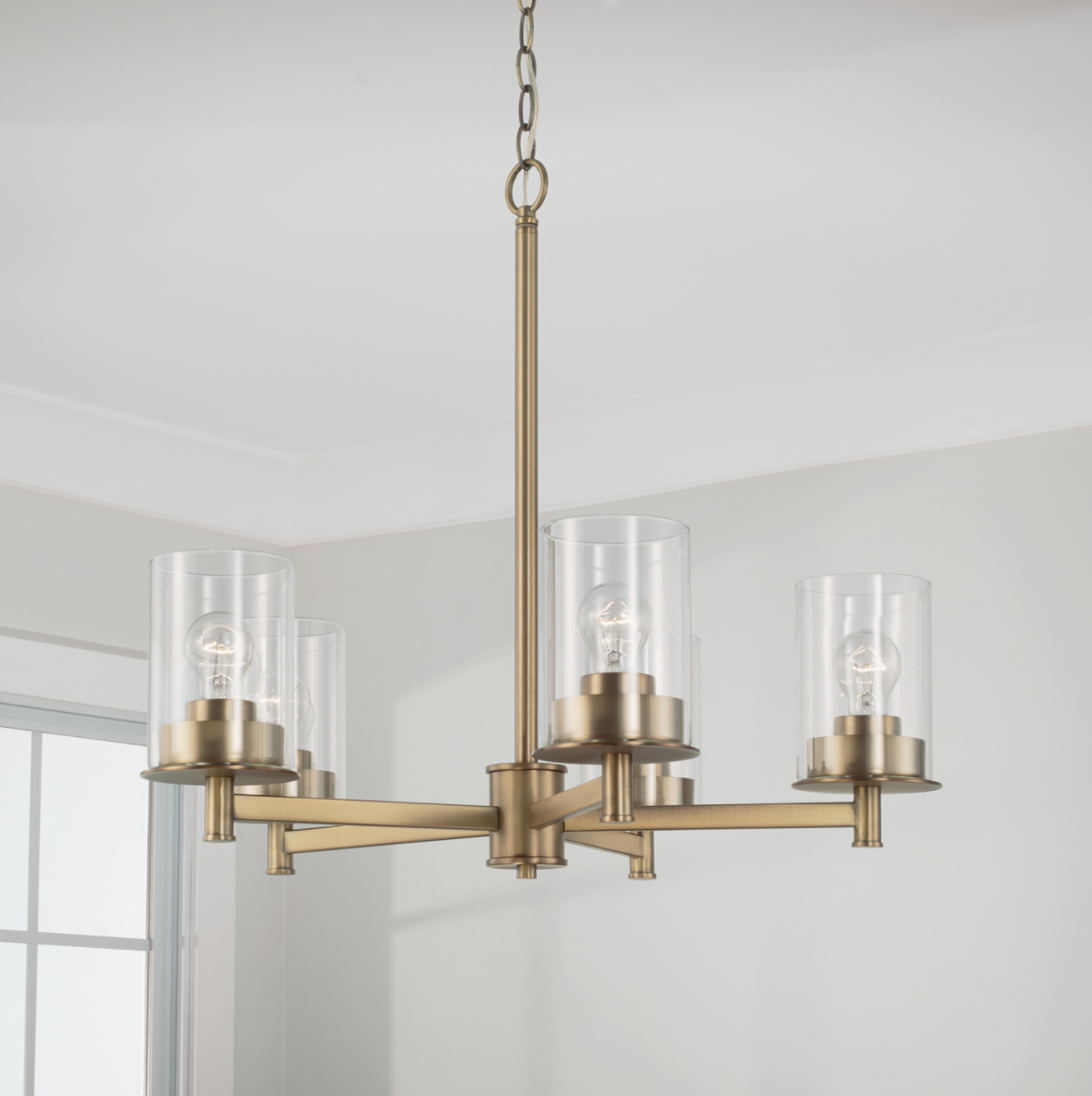 Dawson 5 Light Aged Brass Chandelier