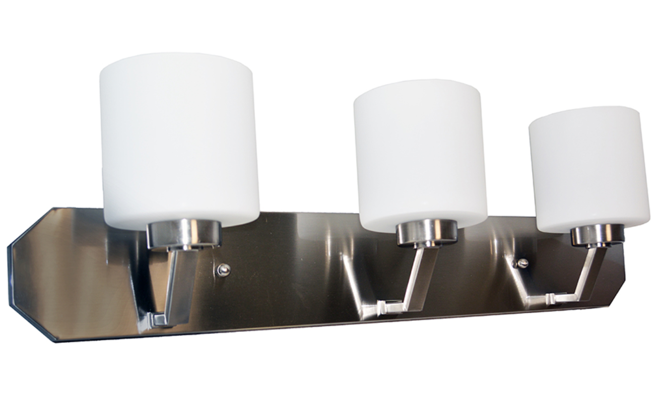 Piper Nickel & White Vanity Light