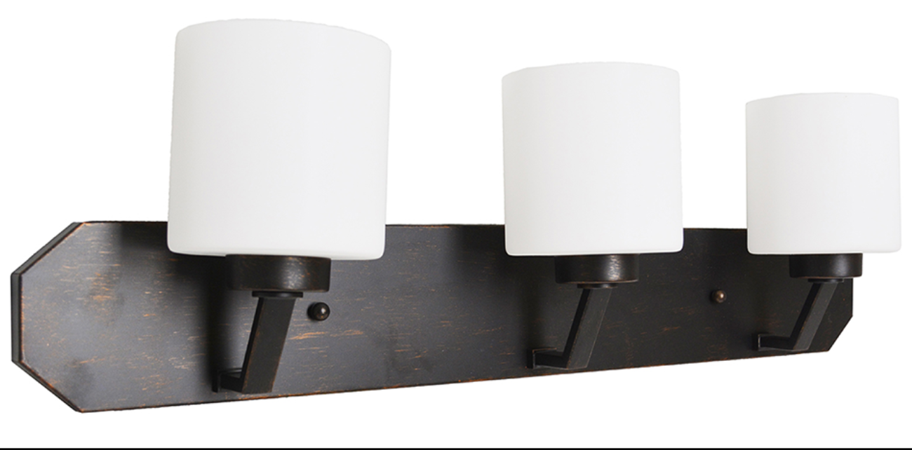 Piper Bronze & White Vanity Light