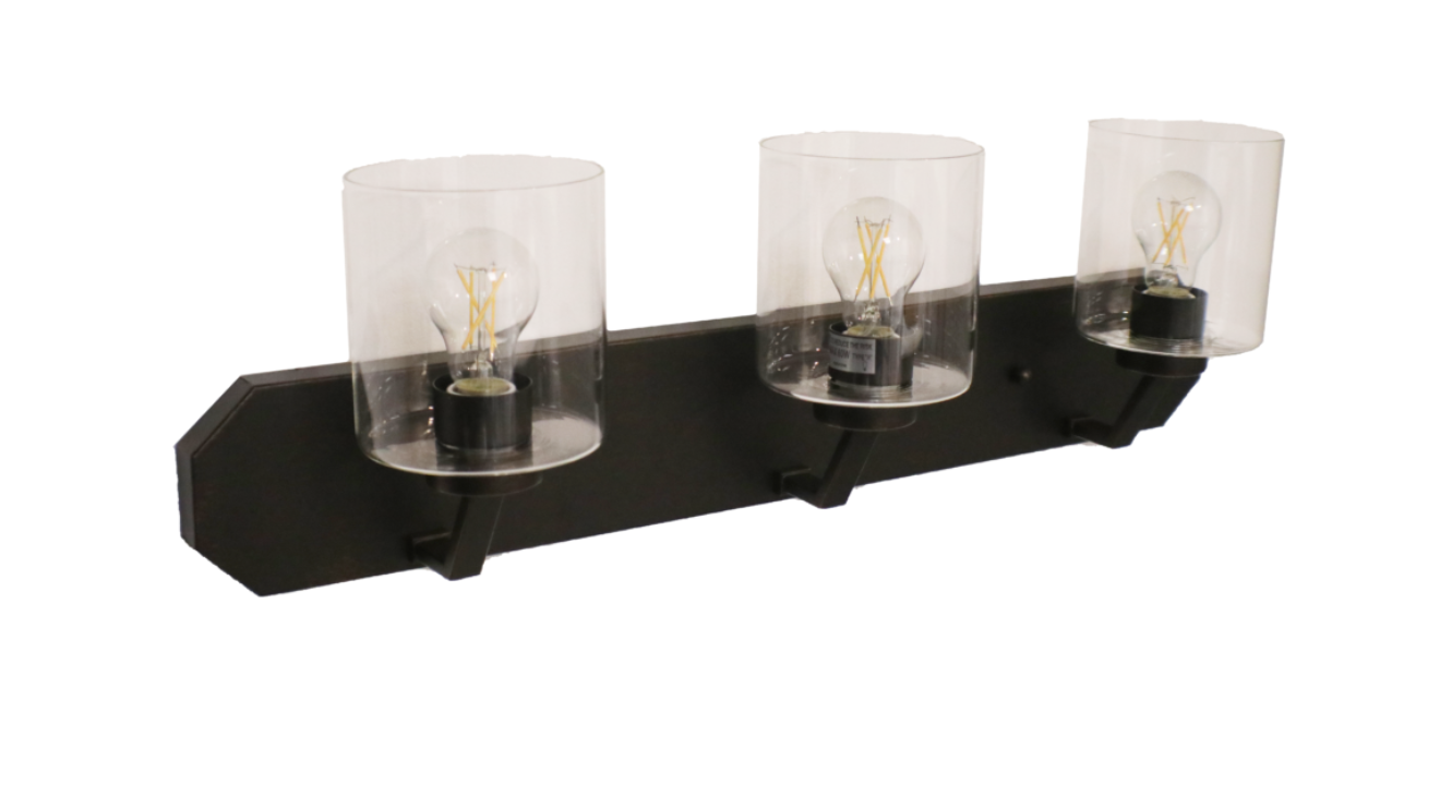 Piper Bronze & Clear Vanity Light