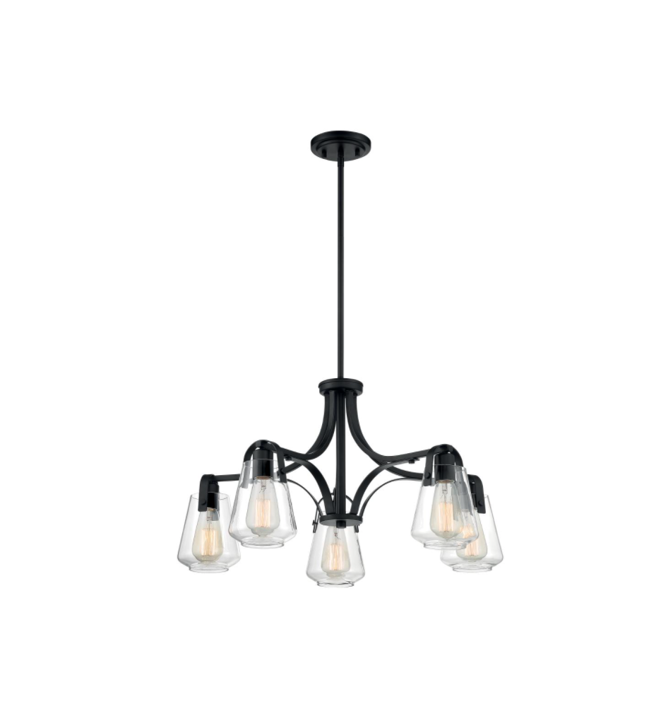 Skye 5 Light Matte Black Chandelier