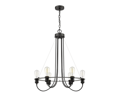 Lainey 6 Light Black Chandelier