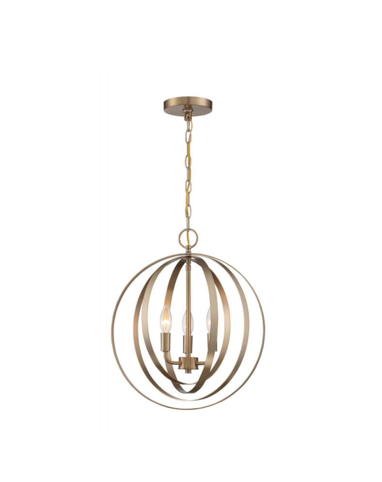Penny 3 Light Brass Pendant