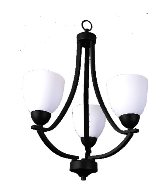 Pamela 3 Light Matte Black Chandelier