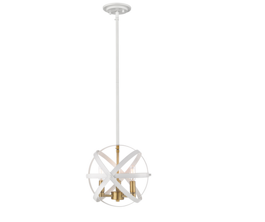 Luca White & Brass Pendant