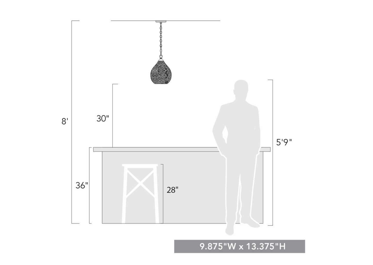 Arie 1 Light Pendant
