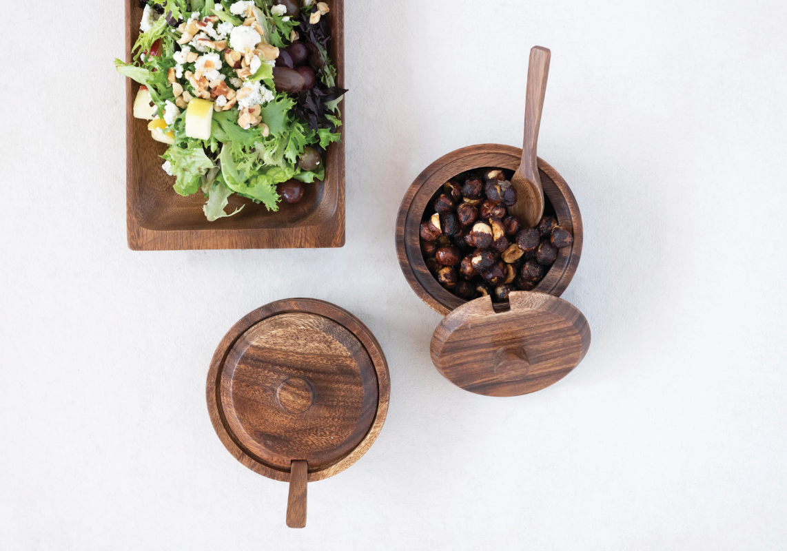 Wood Bowl & Spoon Set