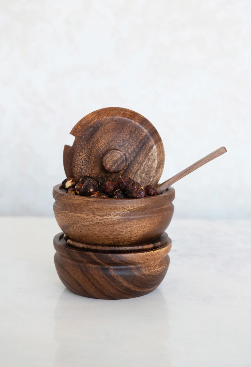 Wood Bowl & Spoon Set