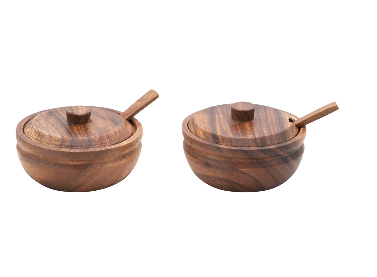 Wood Bowl & Spoon Set