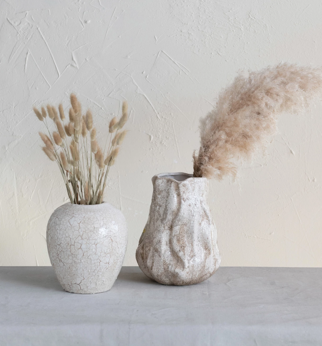 Ivory Stone Vase