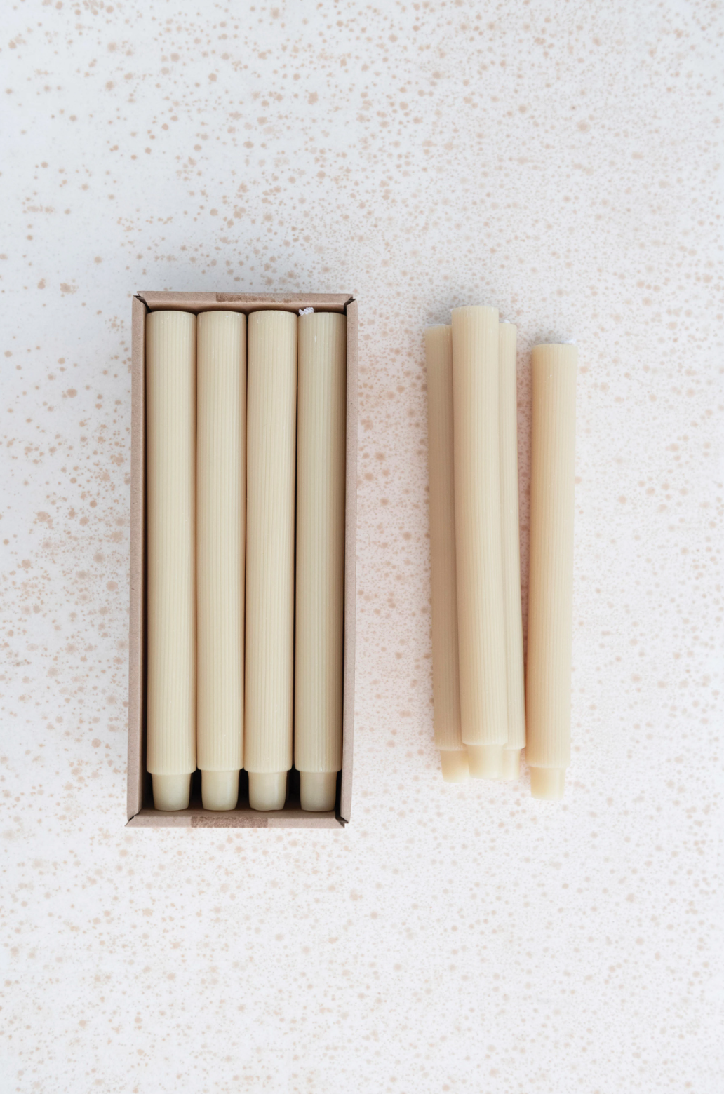 Unscented Pleated Taper Candles - Set of 12