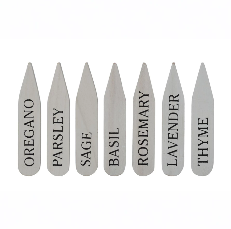 Wood Herb Garden Marker Set